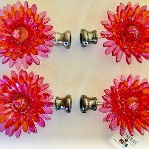 Bombay Kids Pink Flower Drapery Rod Finials (4)